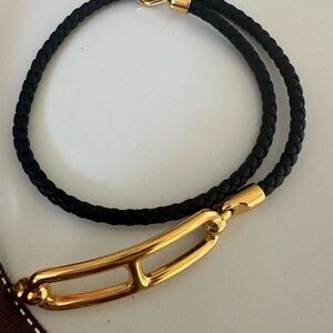 Hermes Roulis Double Tour Bracelet black gold